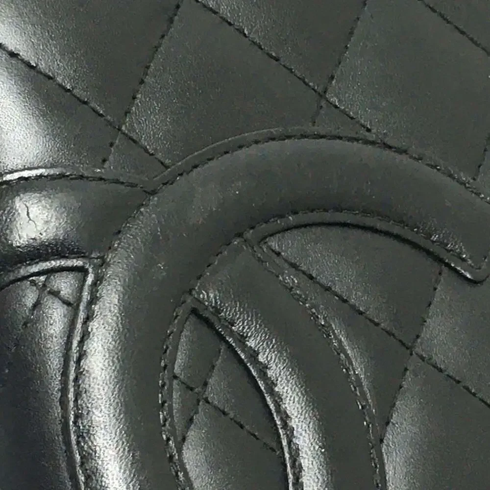CHANEL Authentic Black Leather Wallet